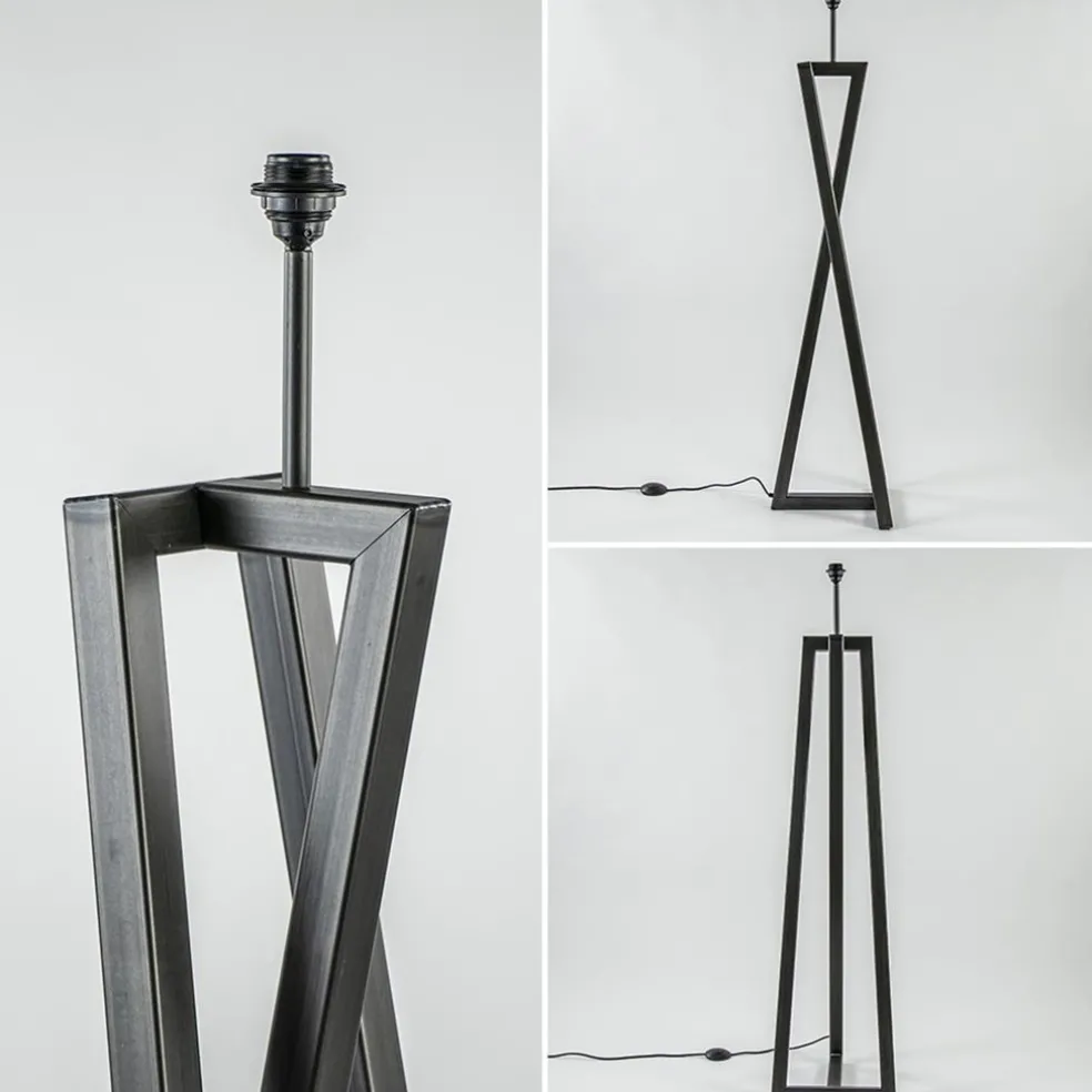 Grote design vloerlamp Calitri staal exclusief kap