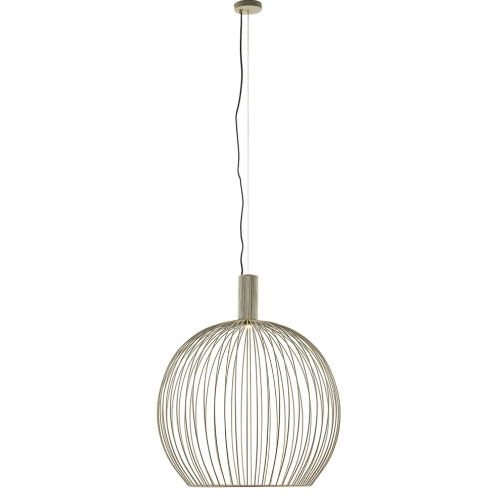 Grote draad hanglamp mat zand 70 cm