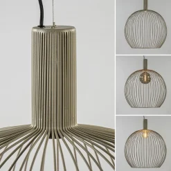 Grote draad hanglamp mat zand 70 cm