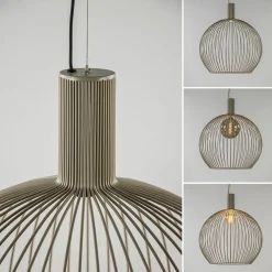 Grote eettafelhanglamp draad mat zand