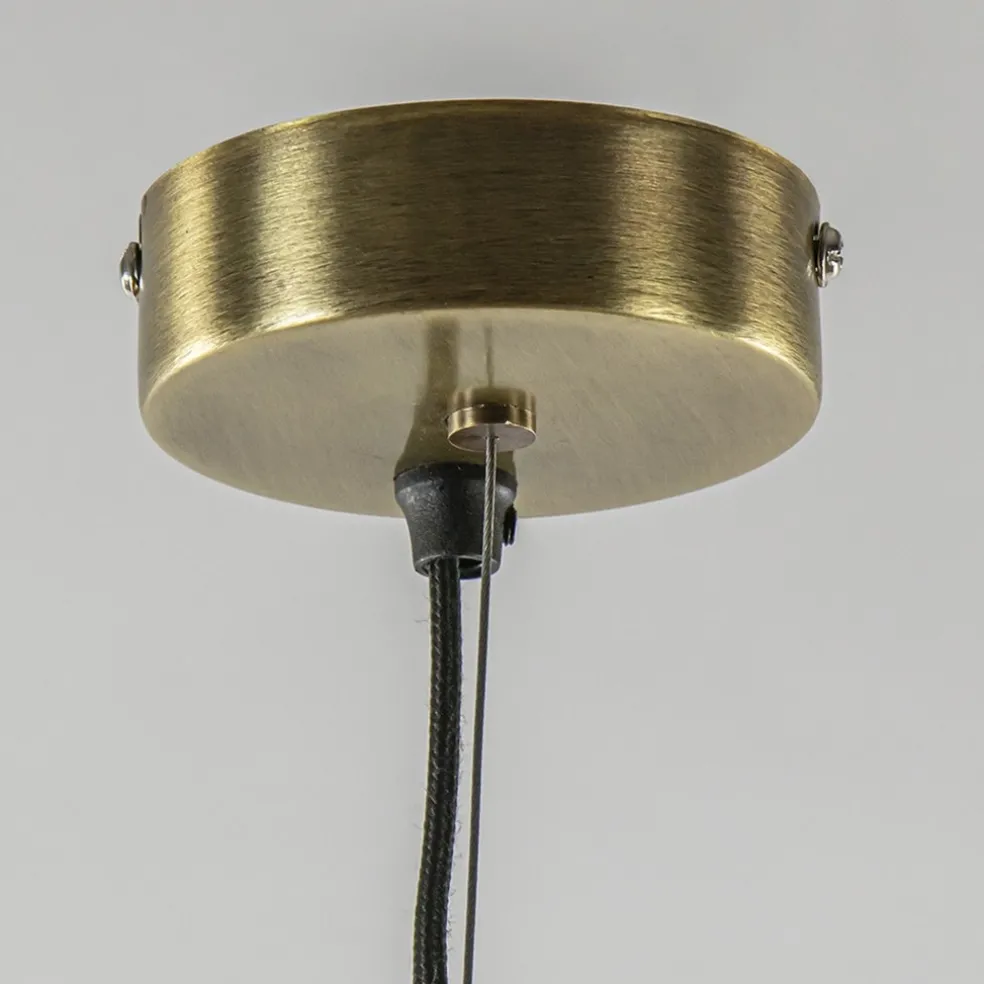 Grote hanglamp Finou antiek brons met zwart