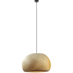 Grote hanglamp hout naturel rond 60 cm