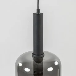 Grote hanglamp Lekar zwart met smoke glas