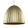 Grote hanglamp mat goud met relief 50 cm