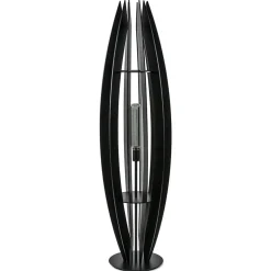 Grote houten vloerlamp mat zwart