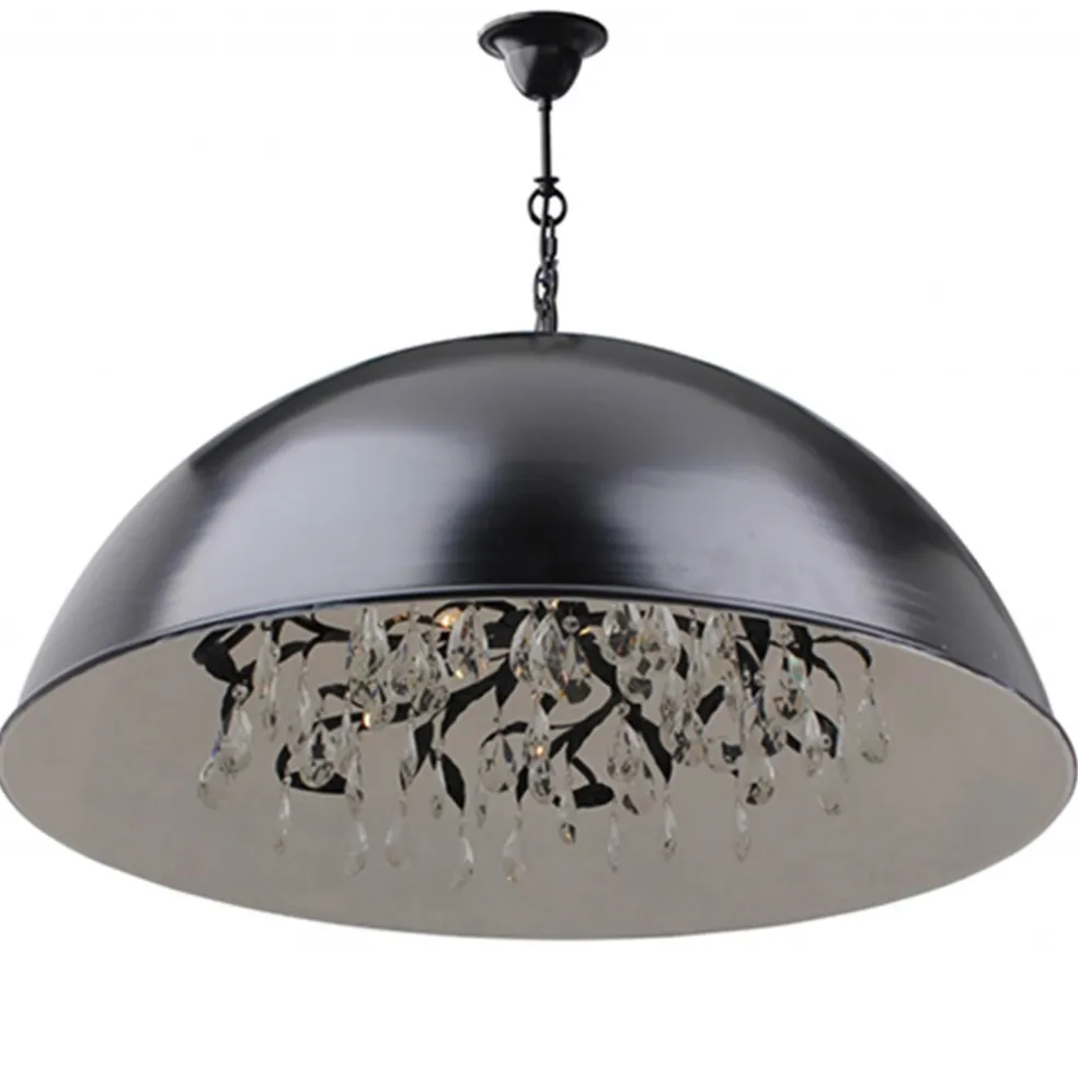 Grote koepel hanglamp met kristal Ø90 cm