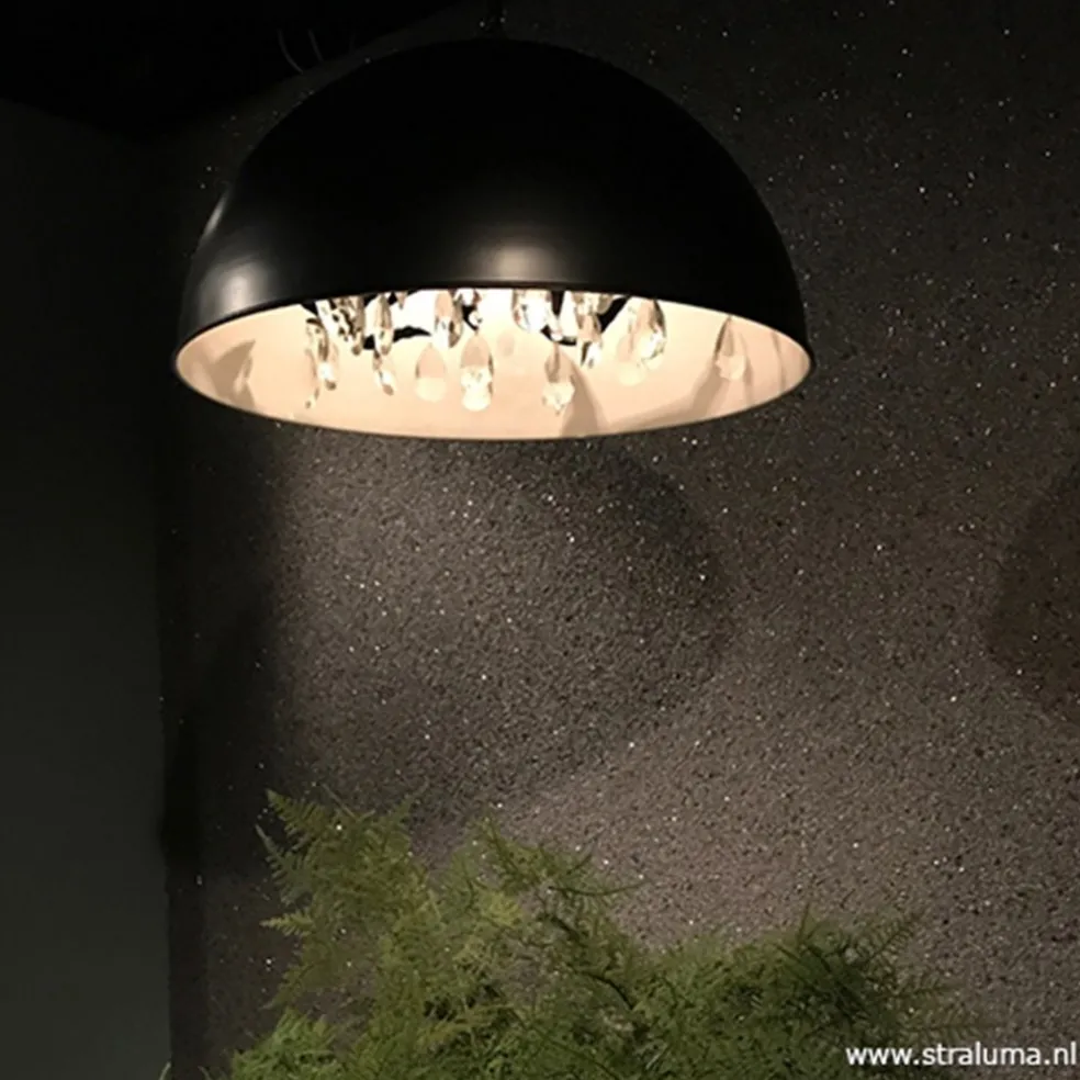 Grote koepel hanglamp met kristal Ø90 cm