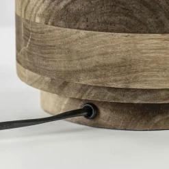 Grote landelijke lampvoet Pasco donker hout excl. kap