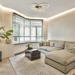 Grote LED Plafondlamp goud/zwart 3-standen dimbaar