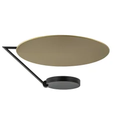 Grote LED plafondlamp zwart/goud indirect licht