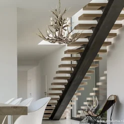 Grote 12-lichts kroonluchter met geweien