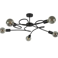 Grote 5-lichts plafondlamp zwart exclusief lichtbronnen