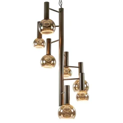 Grote 7-lichts Vide hanglamp brons
