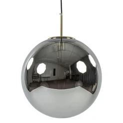 Grote luxe hanglamp brons + smoke glas Medina