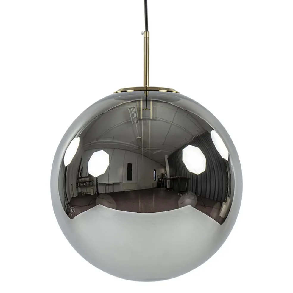 Grote luxe hanglamp brons + smoke glas Medina