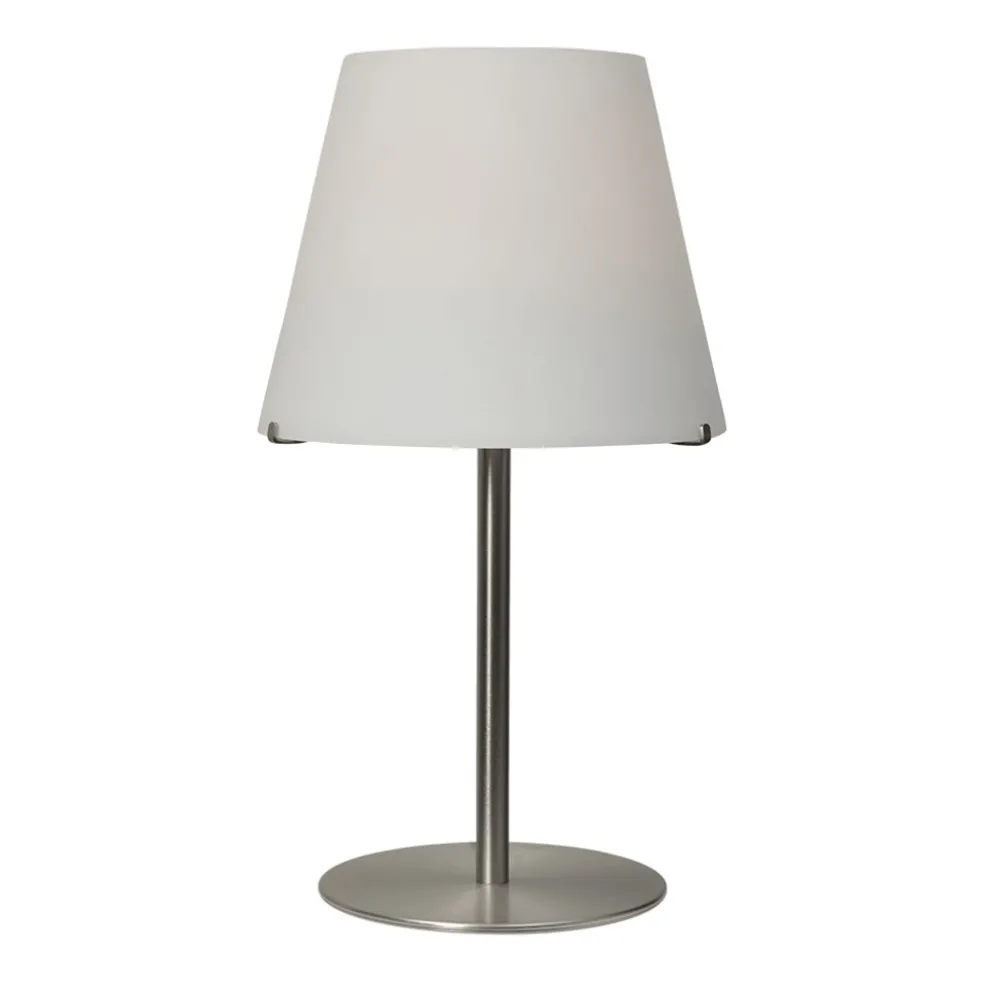 Grote moderne tafellamp Calabro nikkel glas