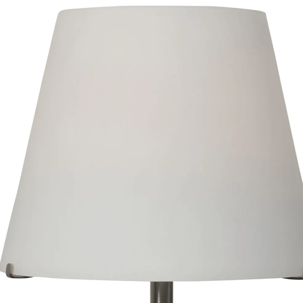 Grote moderne tafellamp Calabro nikkel glas