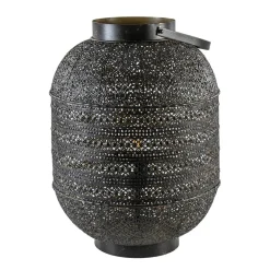 Grote Oosterse tafellamp lantaarn donker bruin