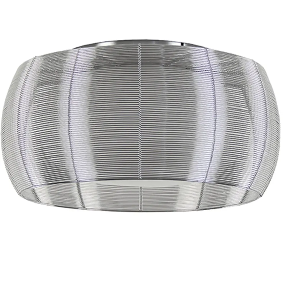 Grote plafonnière zilver met chroom 50