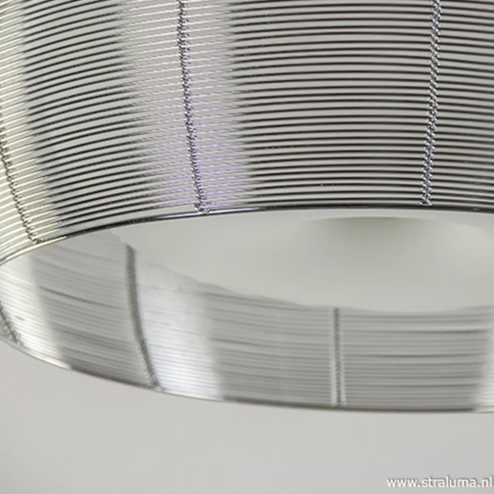Grote plafonnière zilver met chroom 50