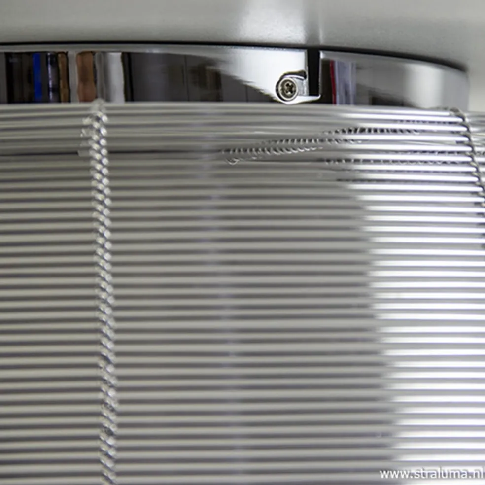 Grote plafonnière zilver met chroom 50