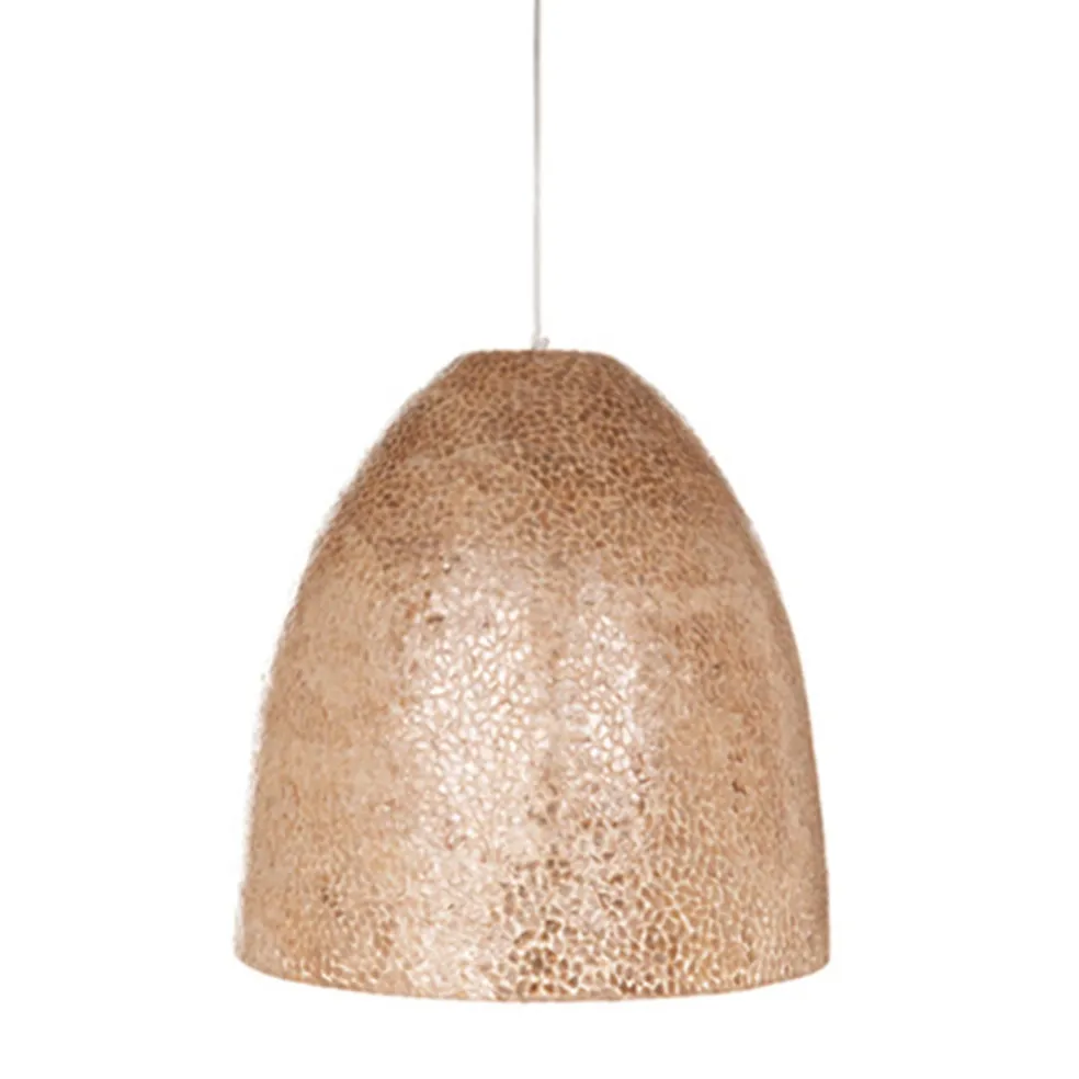 Grote schelpen hanglamp bruin goud
