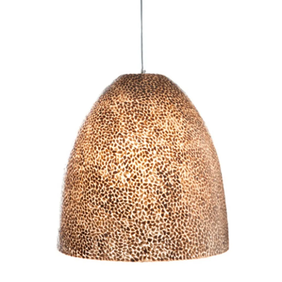 Grote schelpen hanglamp bruin goud