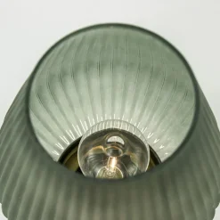 Grote tafellamp op batterij Tajera donker groen/goud