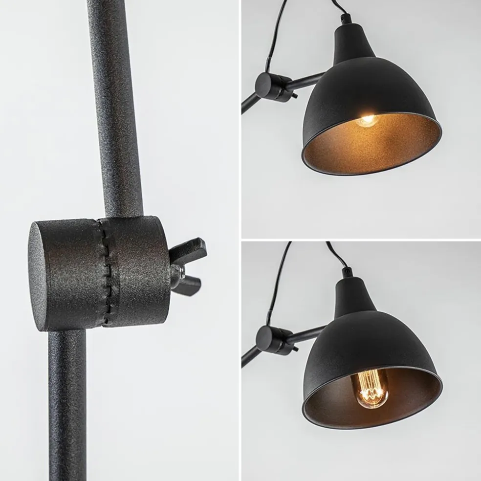 Grote vloerlamp retro mat zwart verstelbaar