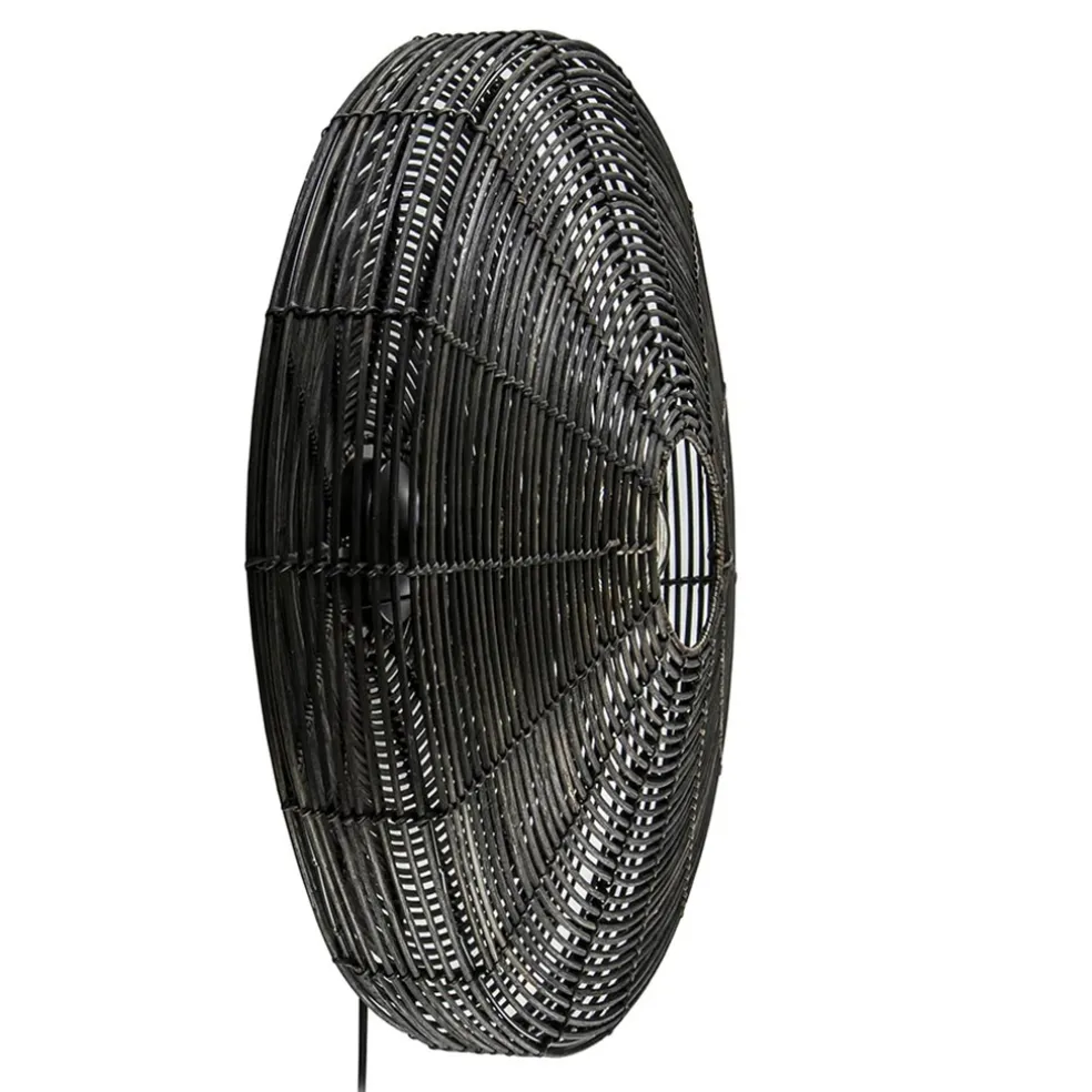 Grote wandlamp Mataka donker bruin rotan inclusief snoer