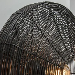 Grote wandlamp Mataka donker bruin rotan inclusief snoer