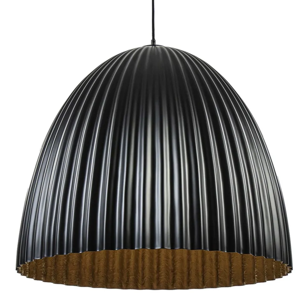 Grote XL hanglamp relief zwart met goud