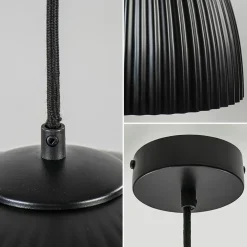 Grote XL hanglamp relief zwart met goud