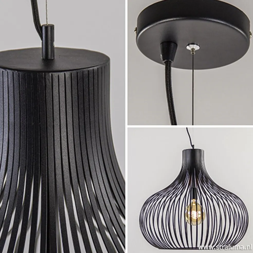 Hanglamp Aglio draad zwart 60cm