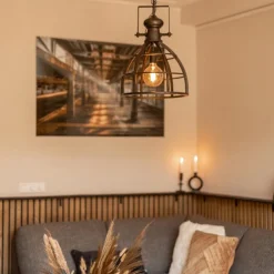 Hanglamp Amy zwartstaal industrieel