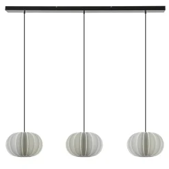 Hanglamp Arena 3L op balk zwart/kap wit