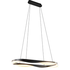 Hanglamp Ascoli ovaal zwart/matgoud