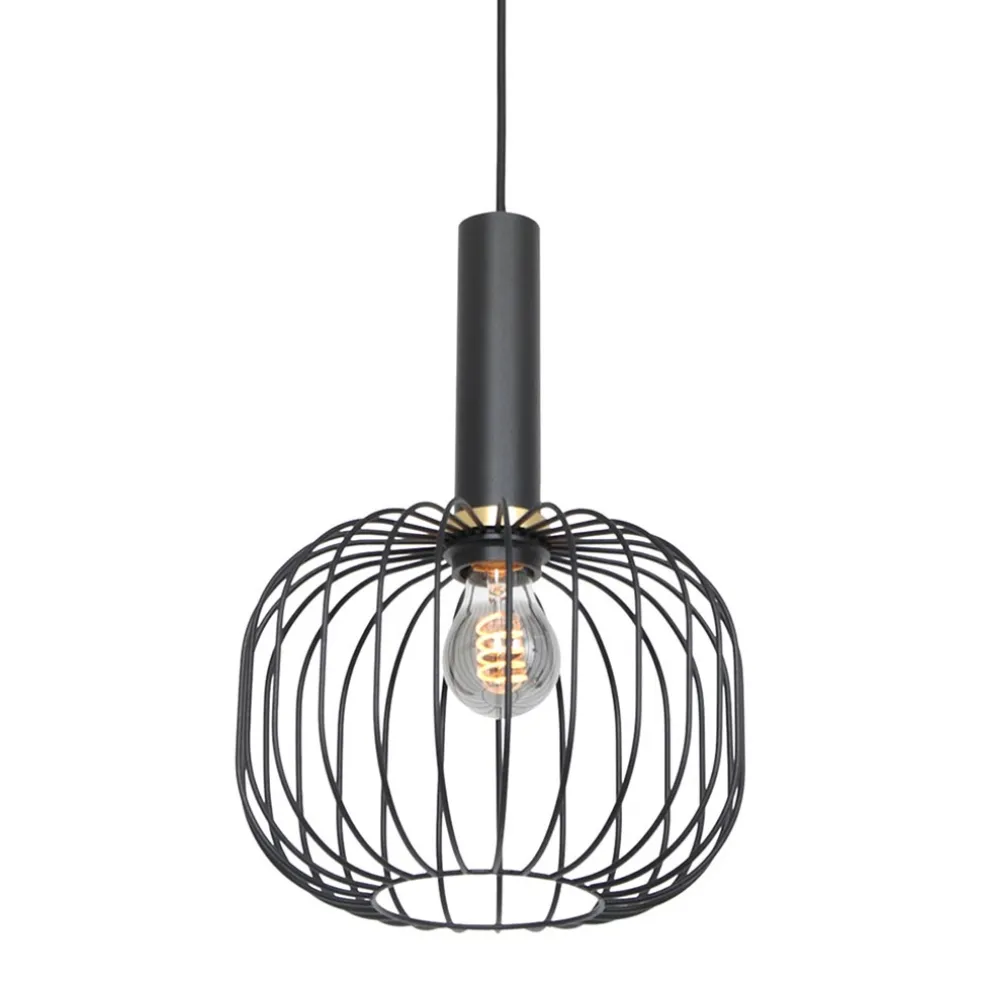 Hanglamp Aureole cilinder breed zwart