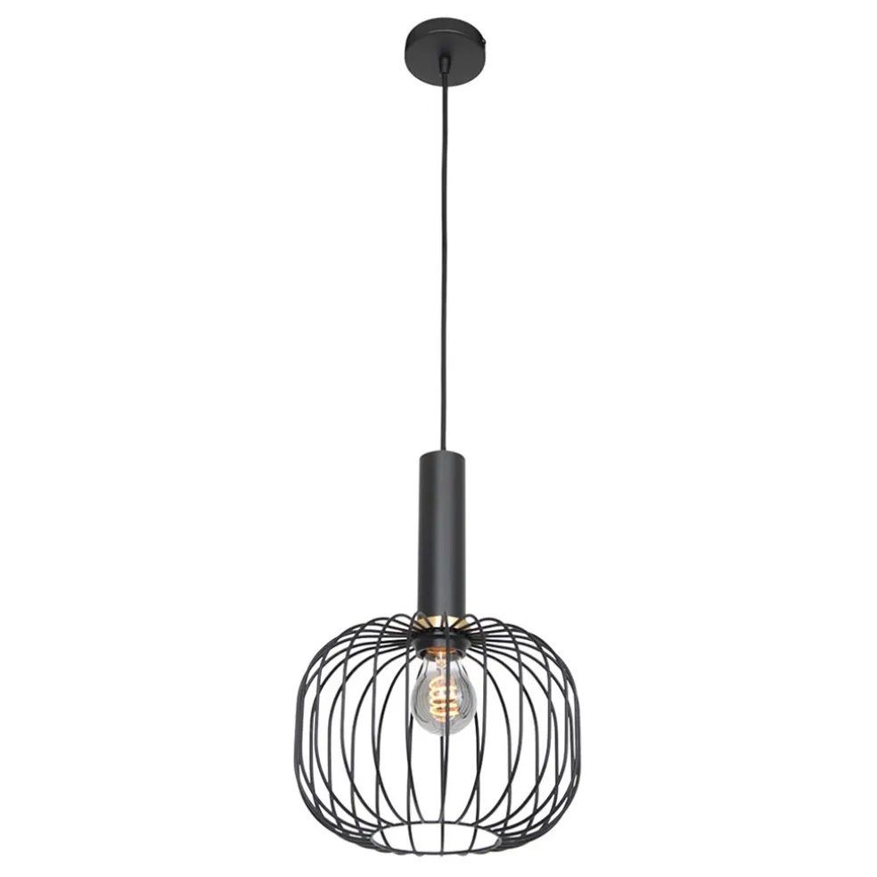 Hanglamp Aureole cilinder breed zwart