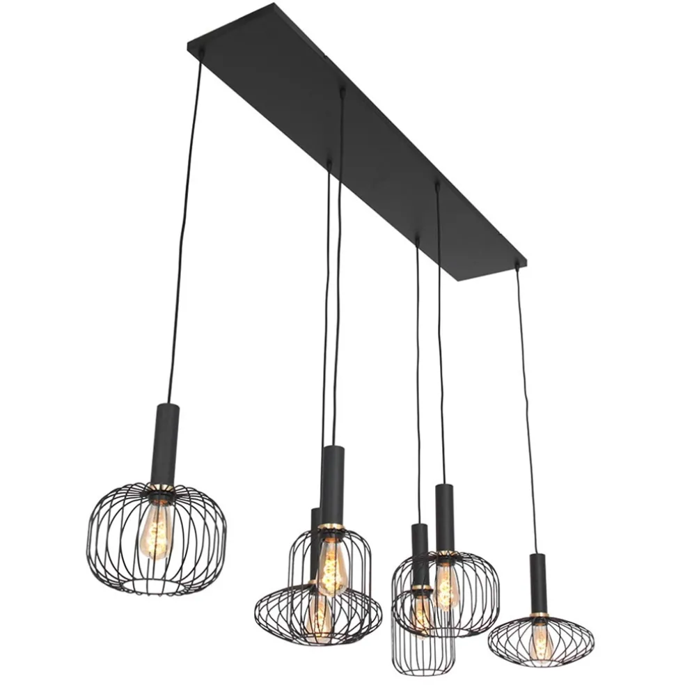 Hanglamp Aureole 6L mix zwart