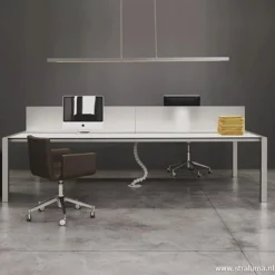 Hanglamp balk alu up+down 130cm pushdim