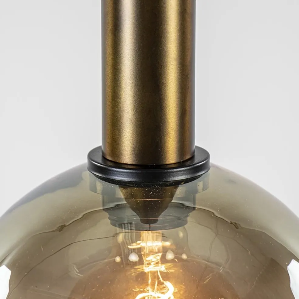 Hanglamp Bella 8L zwart/brons/smoke mix
