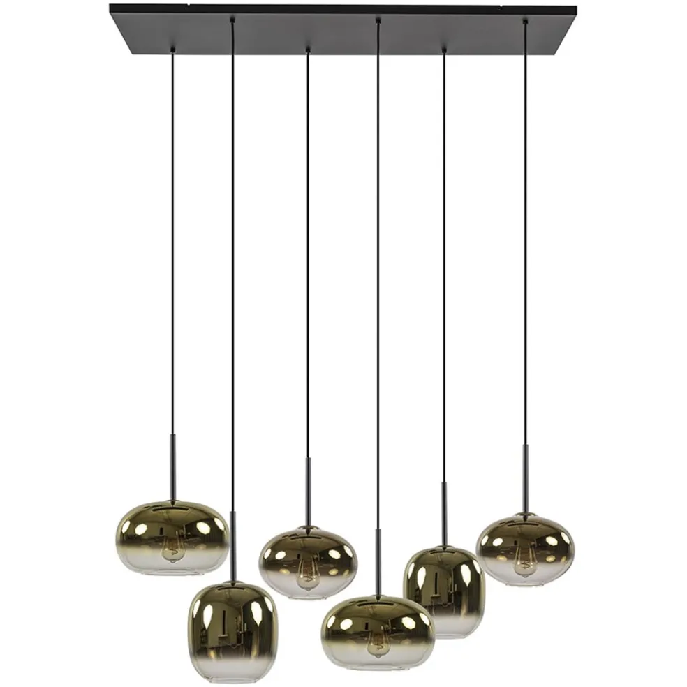Hanglamp Bellini 6L zwart/gradient gold