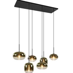 Hanglamp Bellini 6L zwart/gradient gold