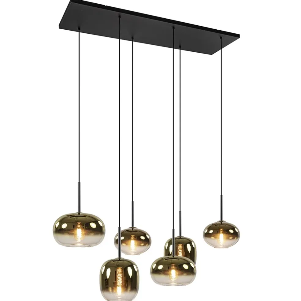 Hanglamp Bellini 6L zwart/gradient gold