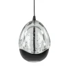 Hanglamp Black Egg 1L zwart/helder glas