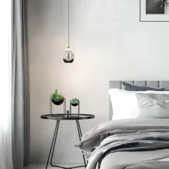 Hanglamp Black Egg 1L zwart/helder glas