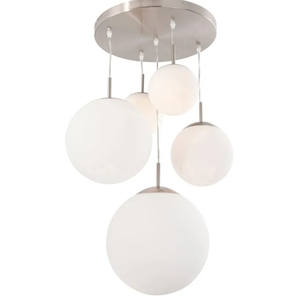 Hanglamp bol Bollique 5x glas wit