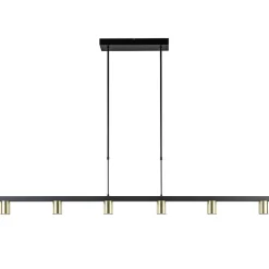 Hanglamp Bounce 6L 160cm zwart/goud
