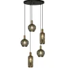 Hanglamp Bounty 5L rond zwart/matgoud